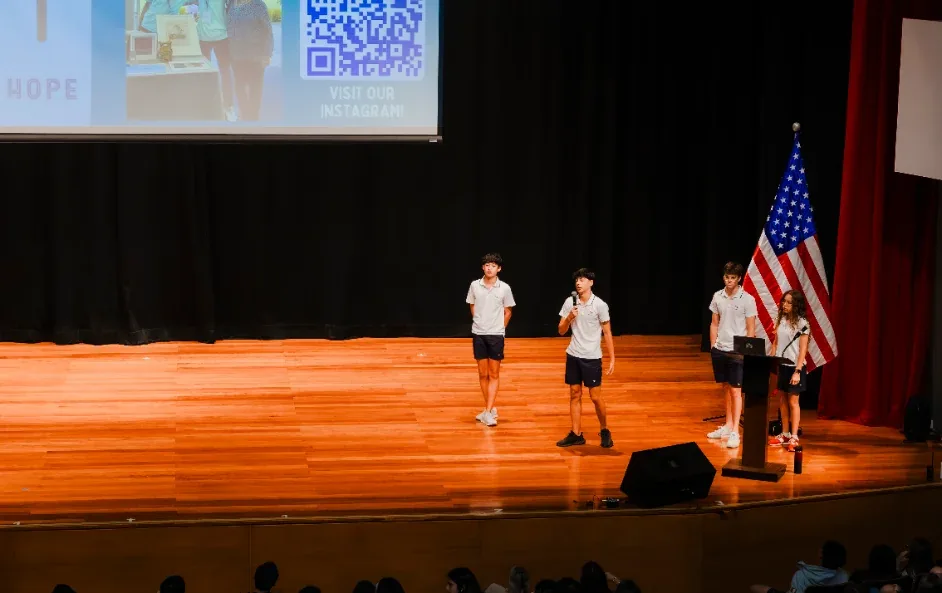 Gael and Gustavo presenting Net of Hope